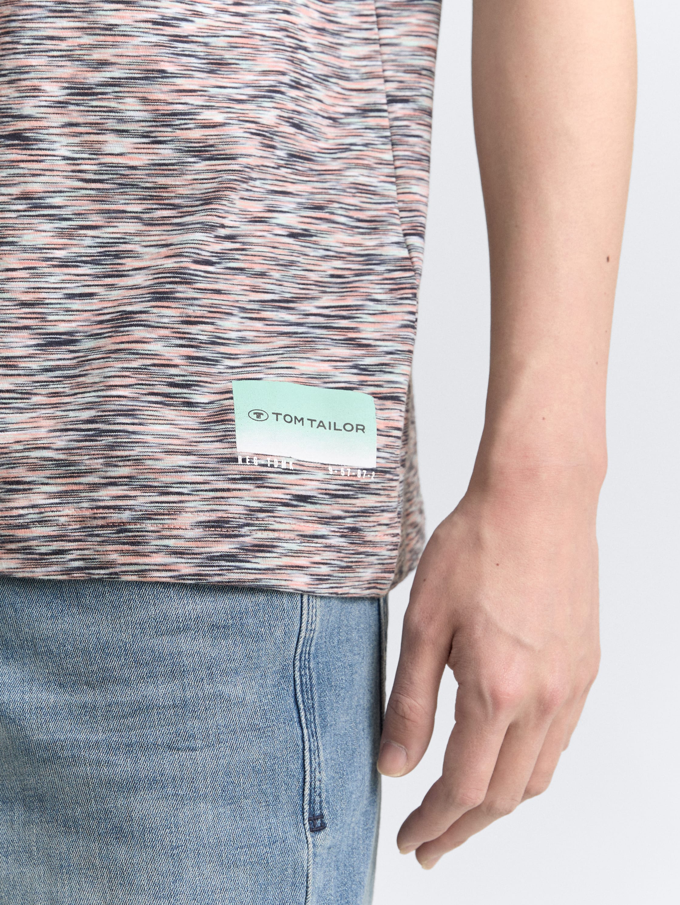 T-Shirt in Melange-Optik - white_multicolor_spacedye - 