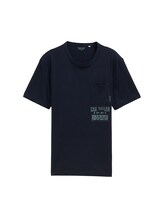 Ausgewählt, T-Shirt mit Brusttasche von Tom Tailor, blau