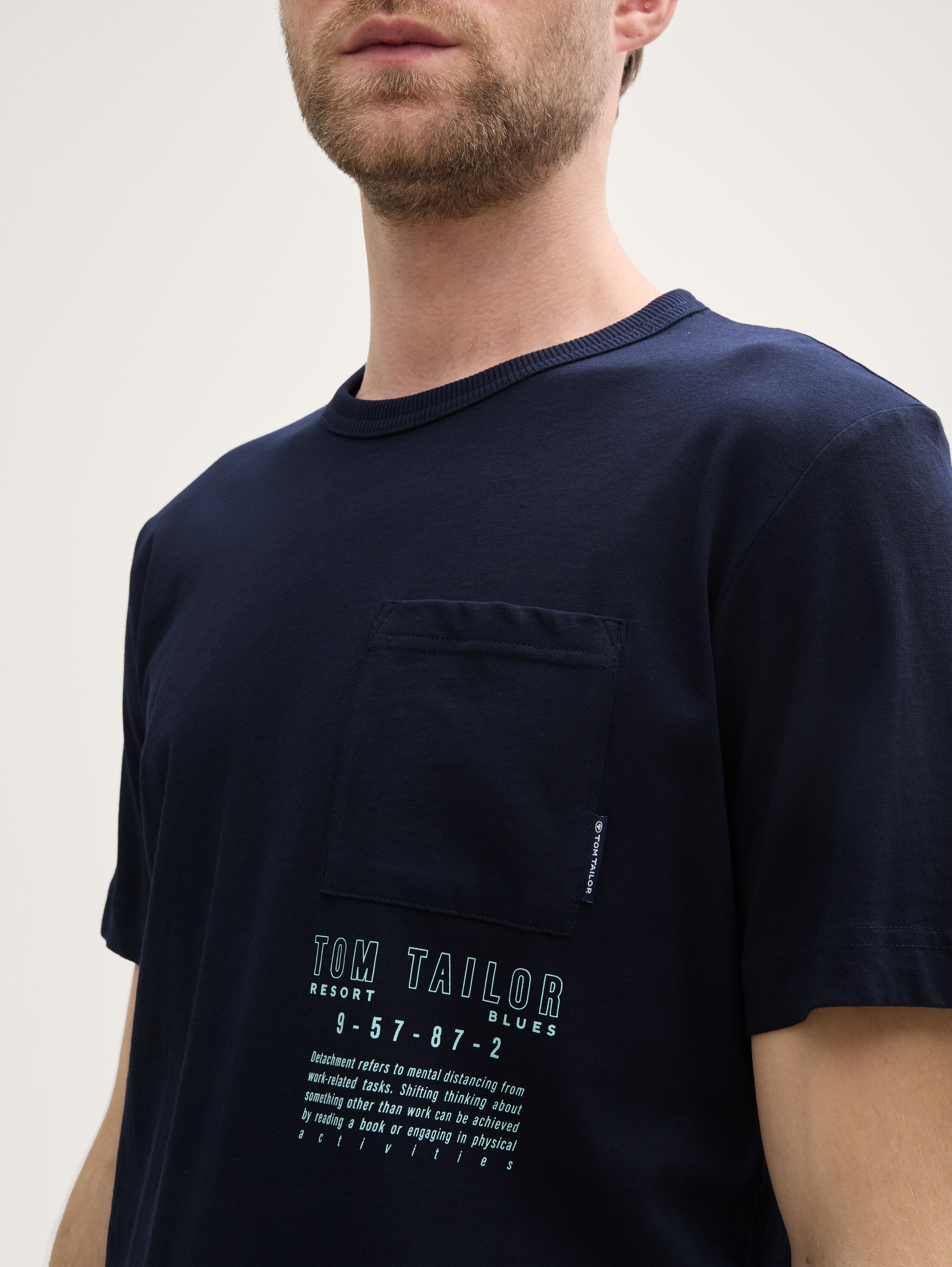 T-shirt with chest pocket - sky_captain_blue_1 - 