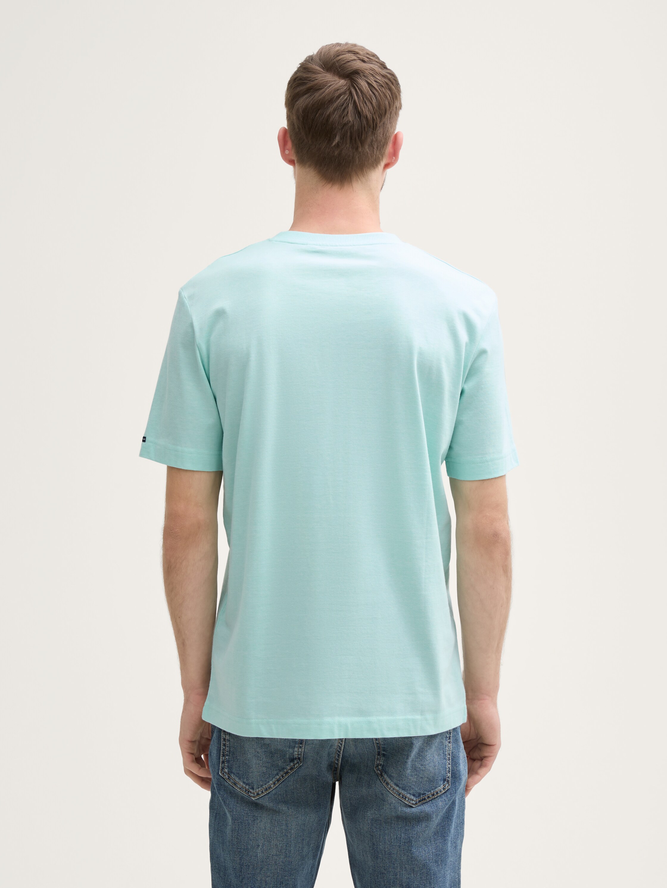 Henley T-Shirt aus Baumwolle - mint_white_fine_stripe - 
