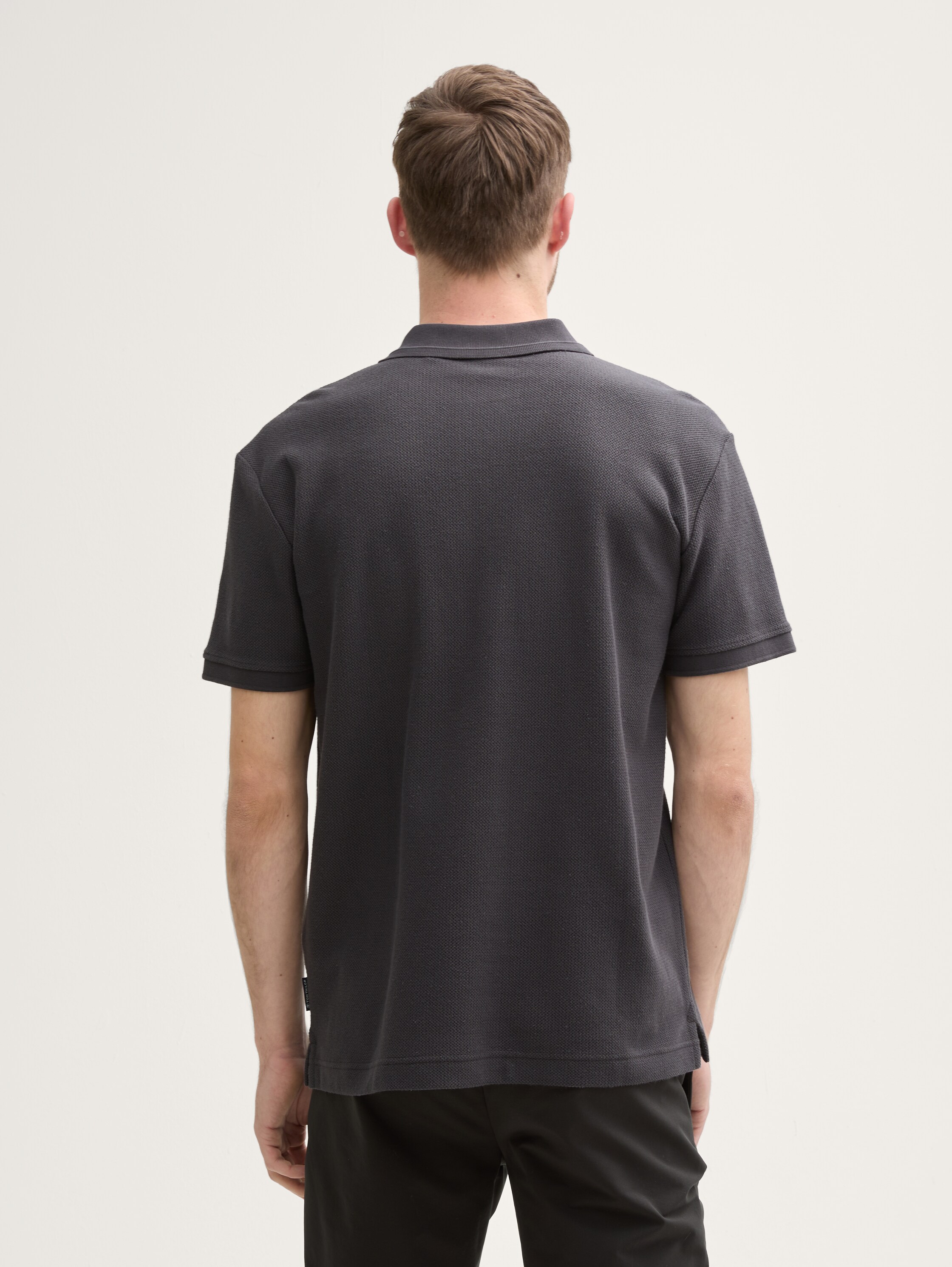 Jersey Poloshirt aus Baumwolle - tarmac_grey - 