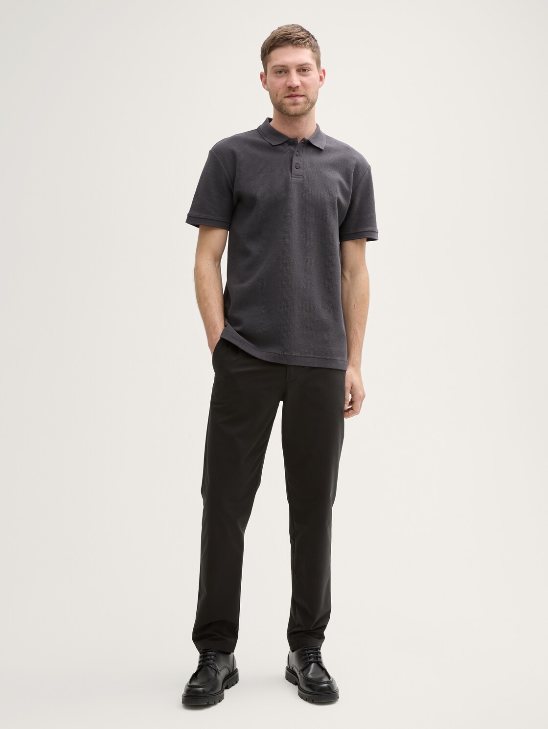 Jersey Poloshirt aus Baumwolle - Tarmac Grey