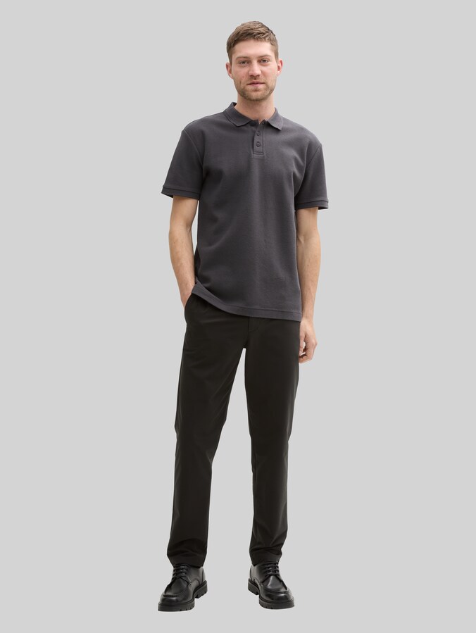 Cotton jersey polo shirt by Men, Tarmac Grey