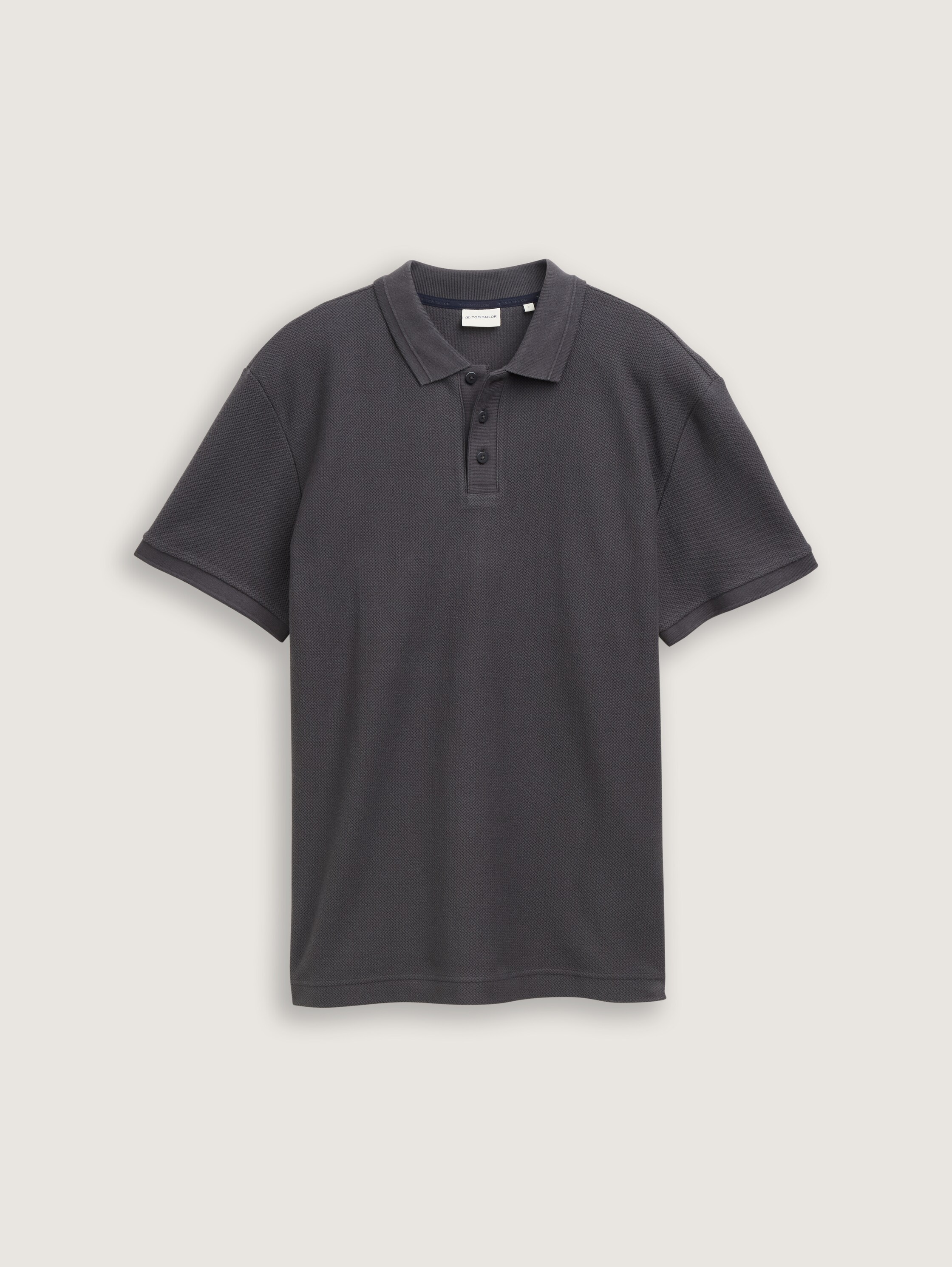 Jersey Poloshirt aus Baumwolle - tarmac_grey - 