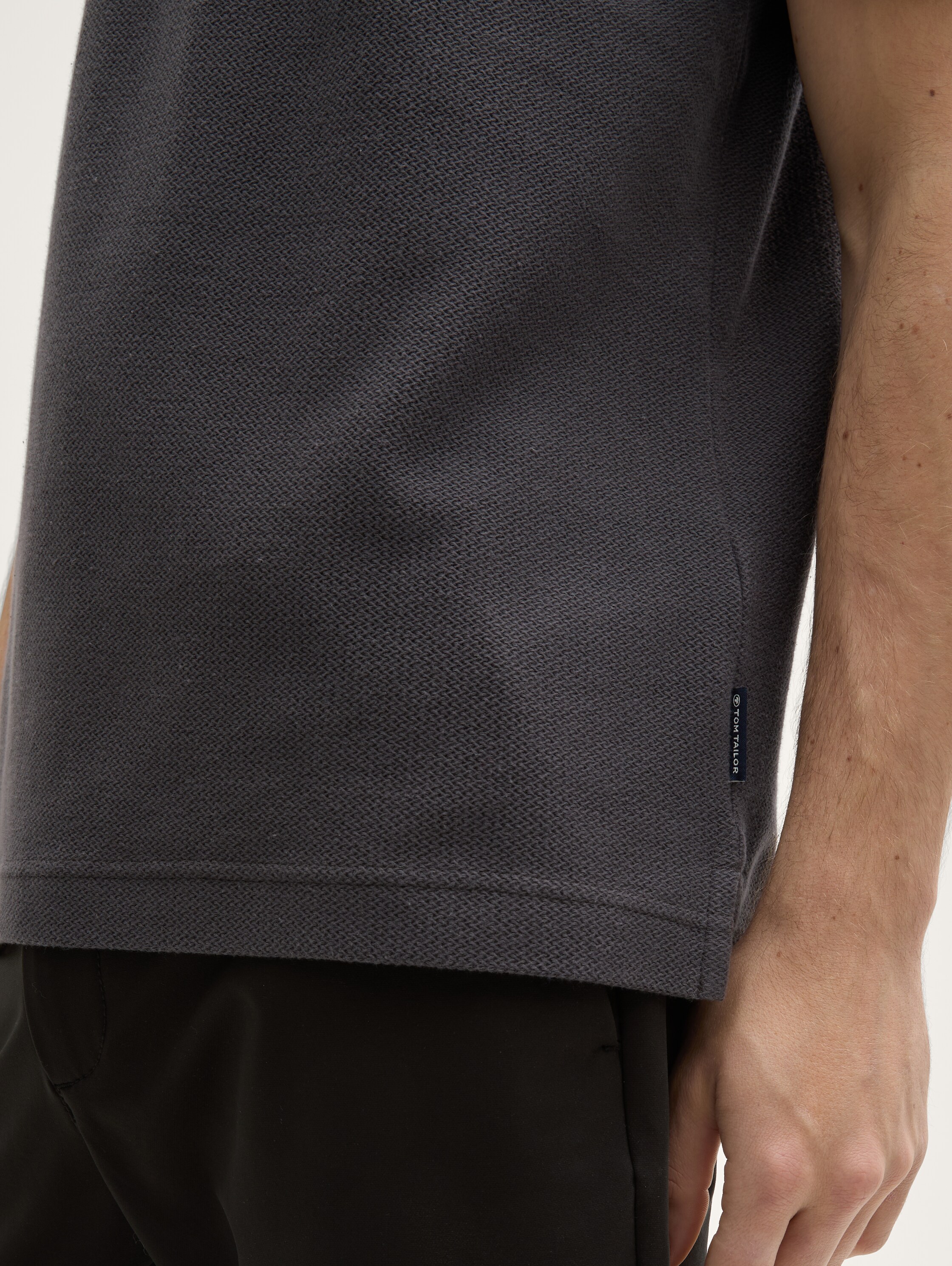 Jersey Poloshirt aus Baumwolle - tarmac_grey - 