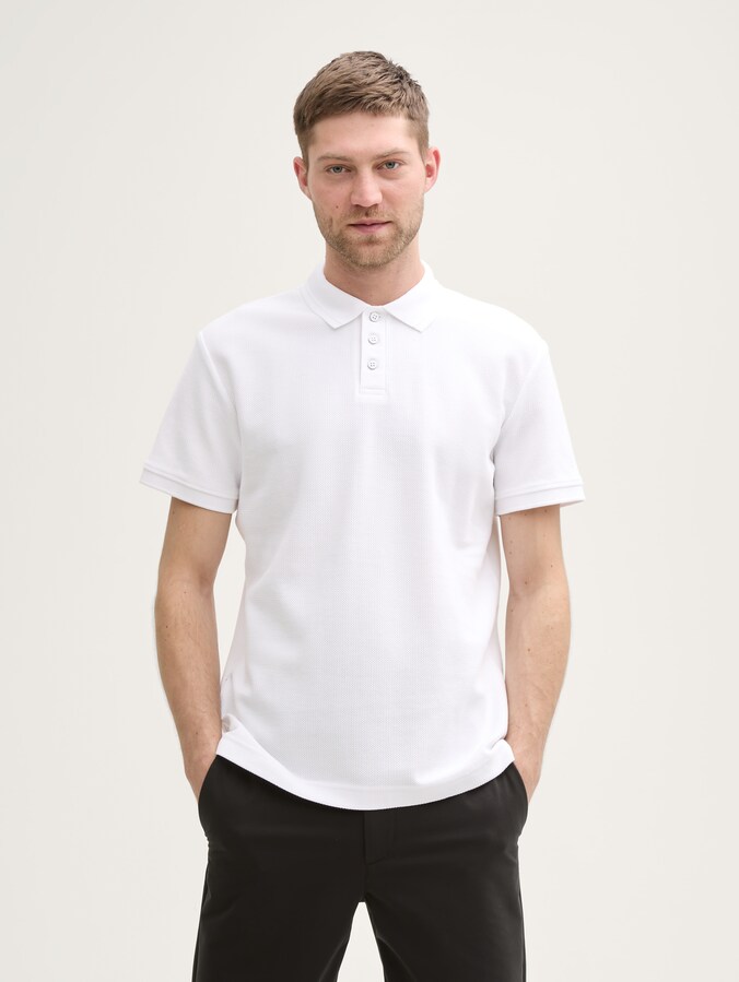 Jersey katoenen polo door Men, White