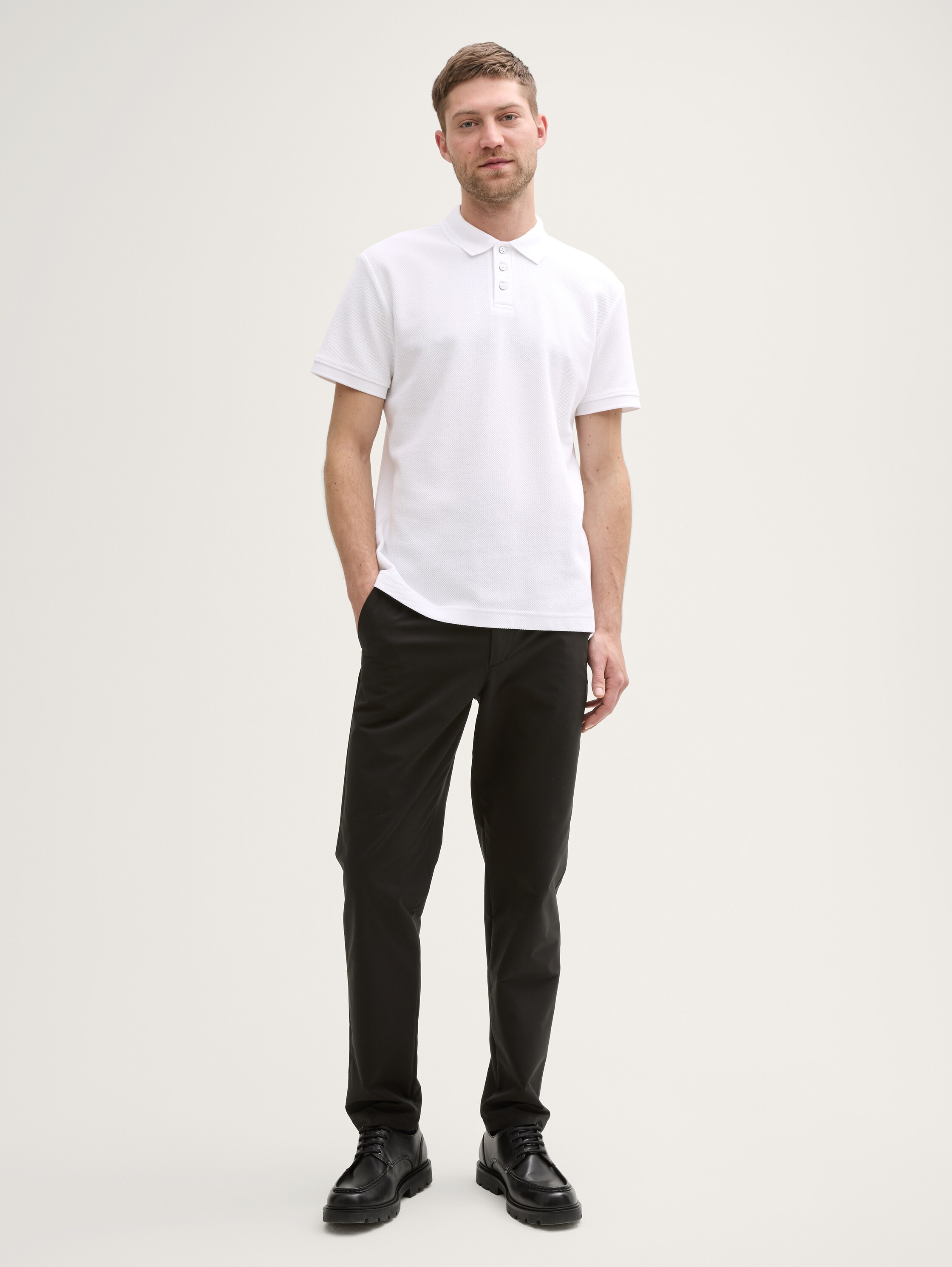 Jersey Poloshirt aus Baumwolle - white - 