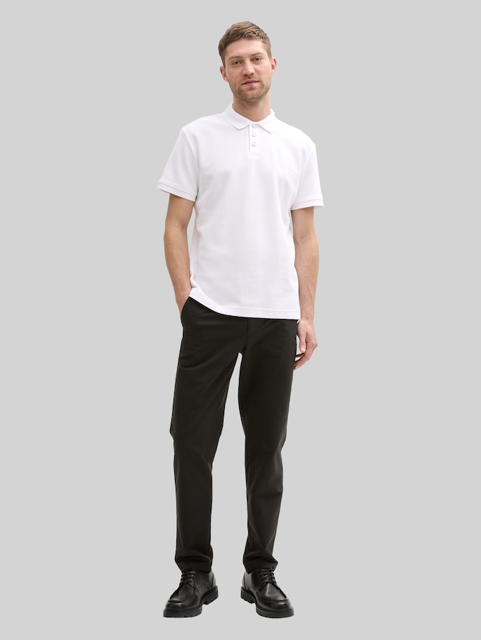 Jersey poloshirt van katoen door Men, White