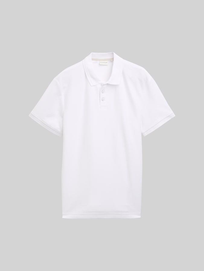 Jersey poloshirt van katoen door Men, White
