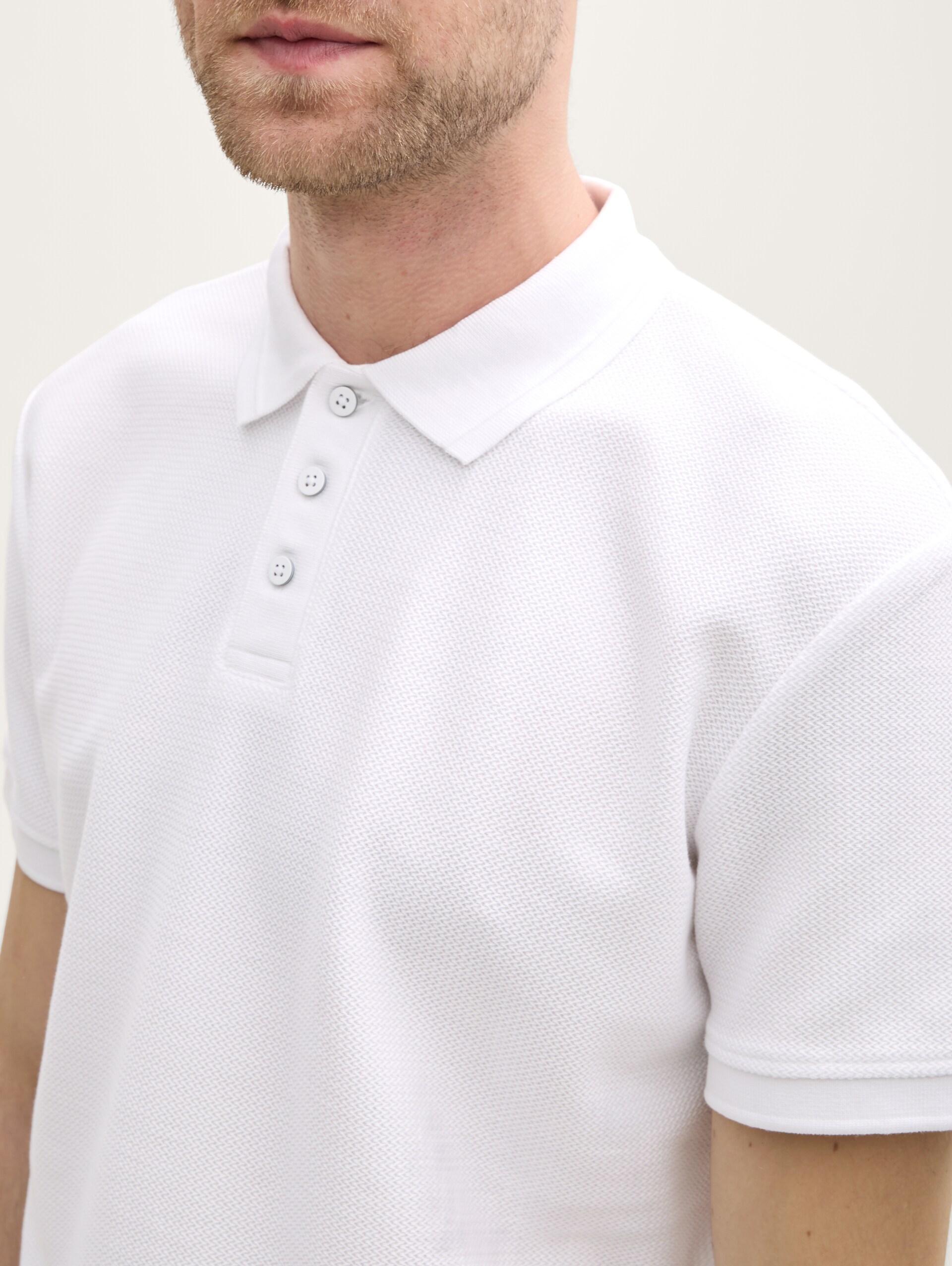 Jersey poloshirt van katoen - White