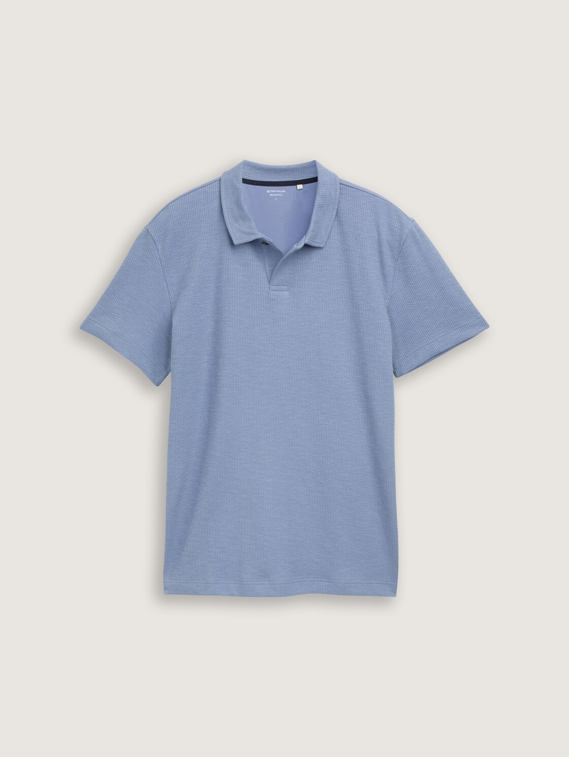 Ripp Poloshirt mit Stretch-Anteil - dove blue