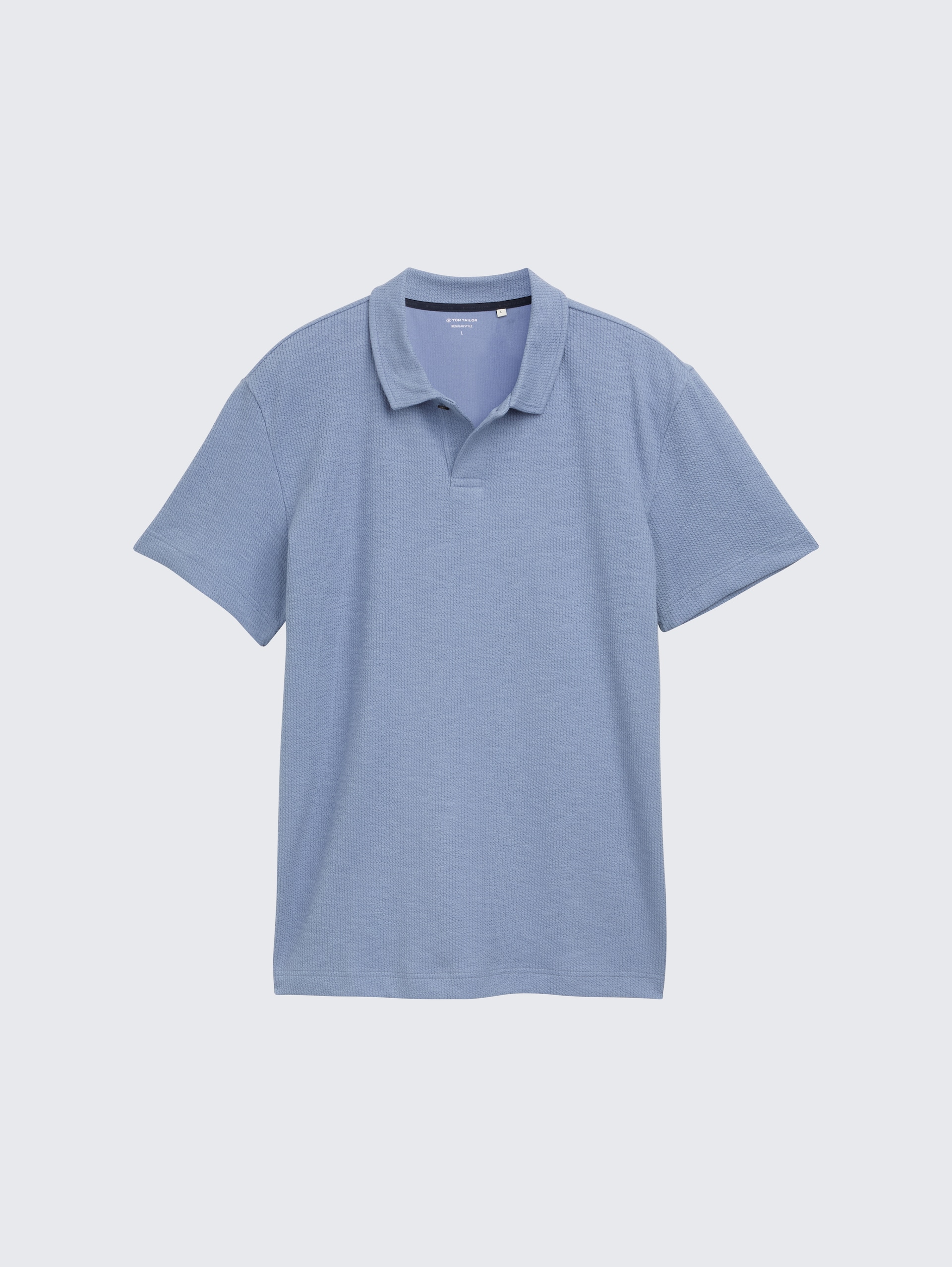 Ripp Poloshirt mit Stretch-Anteil - dove blue