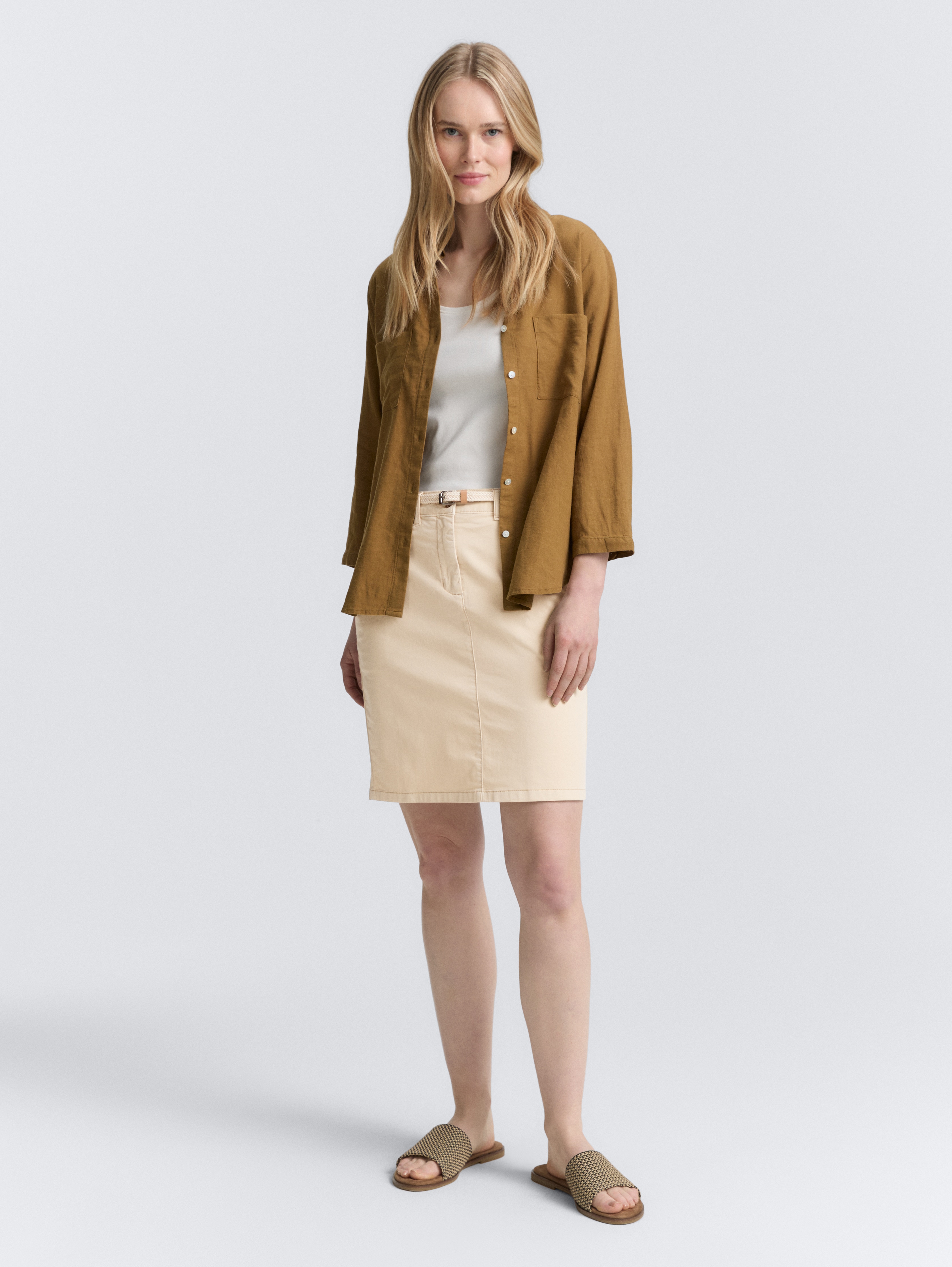 Chino skirt with belt by Tom Tailor