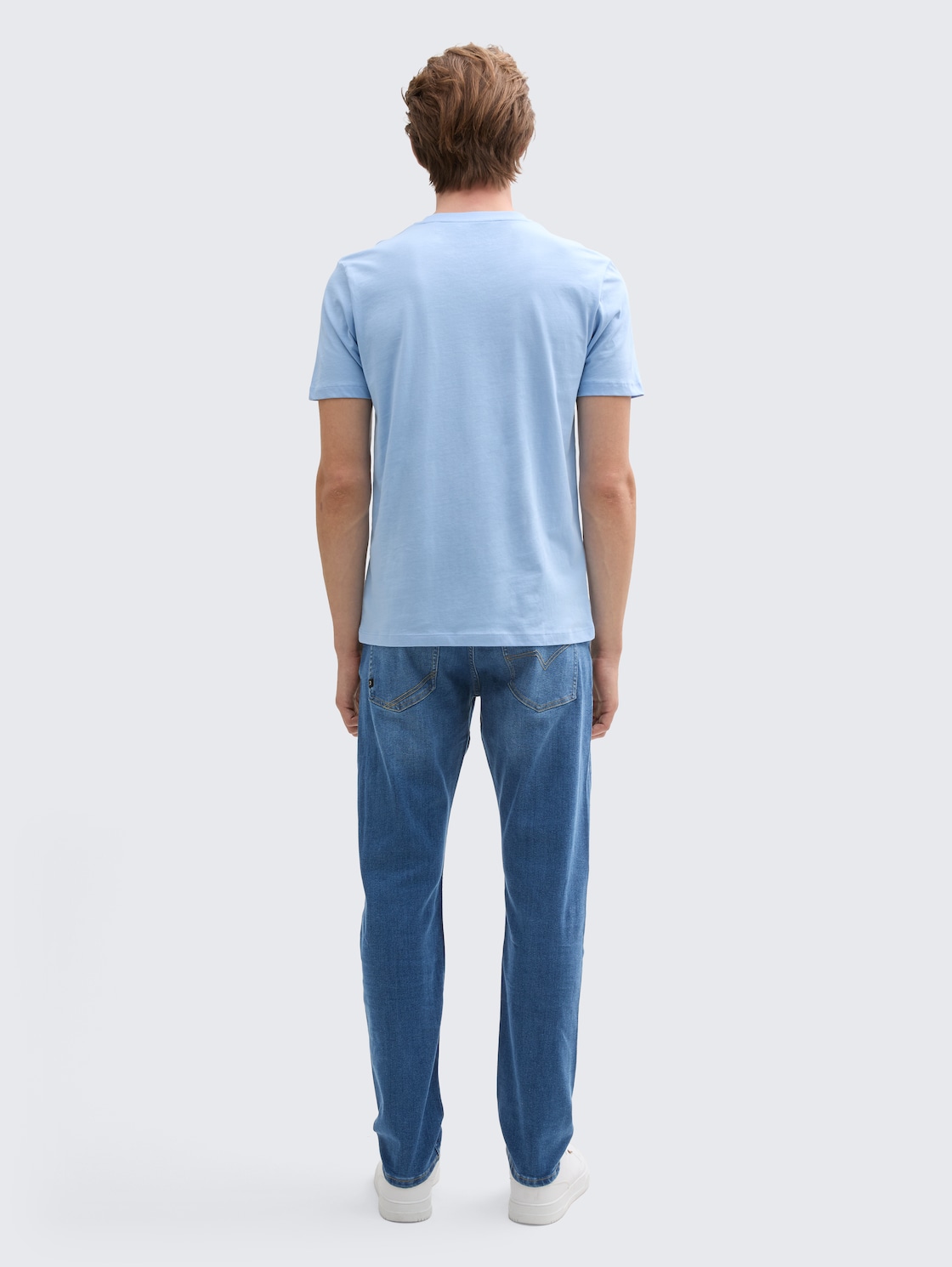 TTPIERS SLIM Jeans - Used Mid Stone Blue Denim - Auschnitt Model-Rückansicht