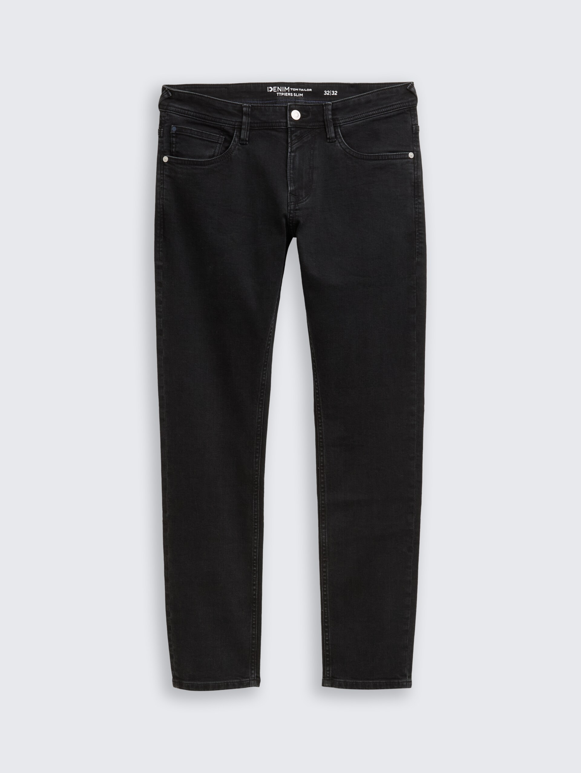 TTPIERS SLIM Jeans - dark stone black black denim - Vorder-Produkt-Ansicht