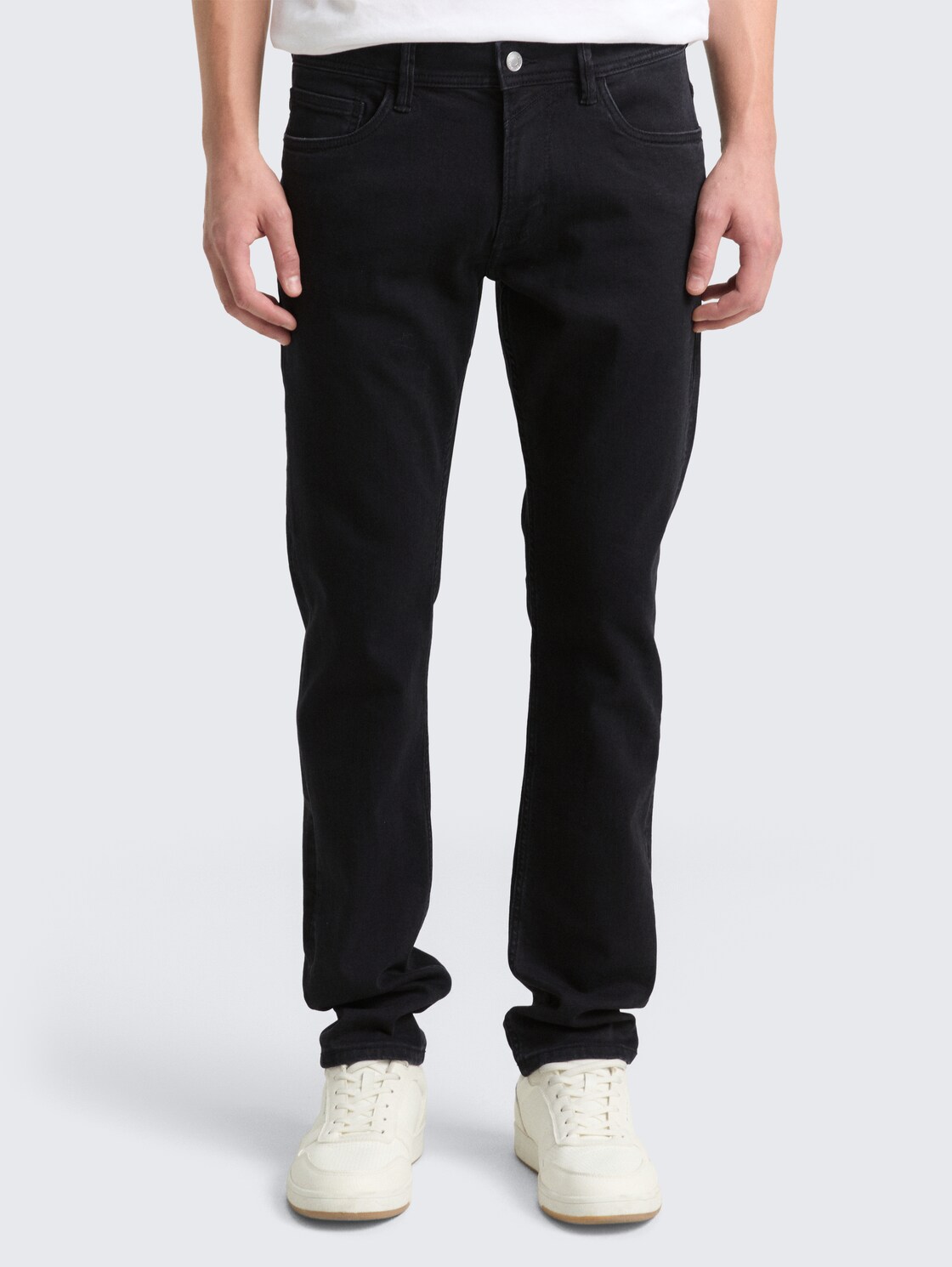 TTPIERS SLIM Jeans - dark stone black black denim - Ausschnitt Model-Vorderansicht