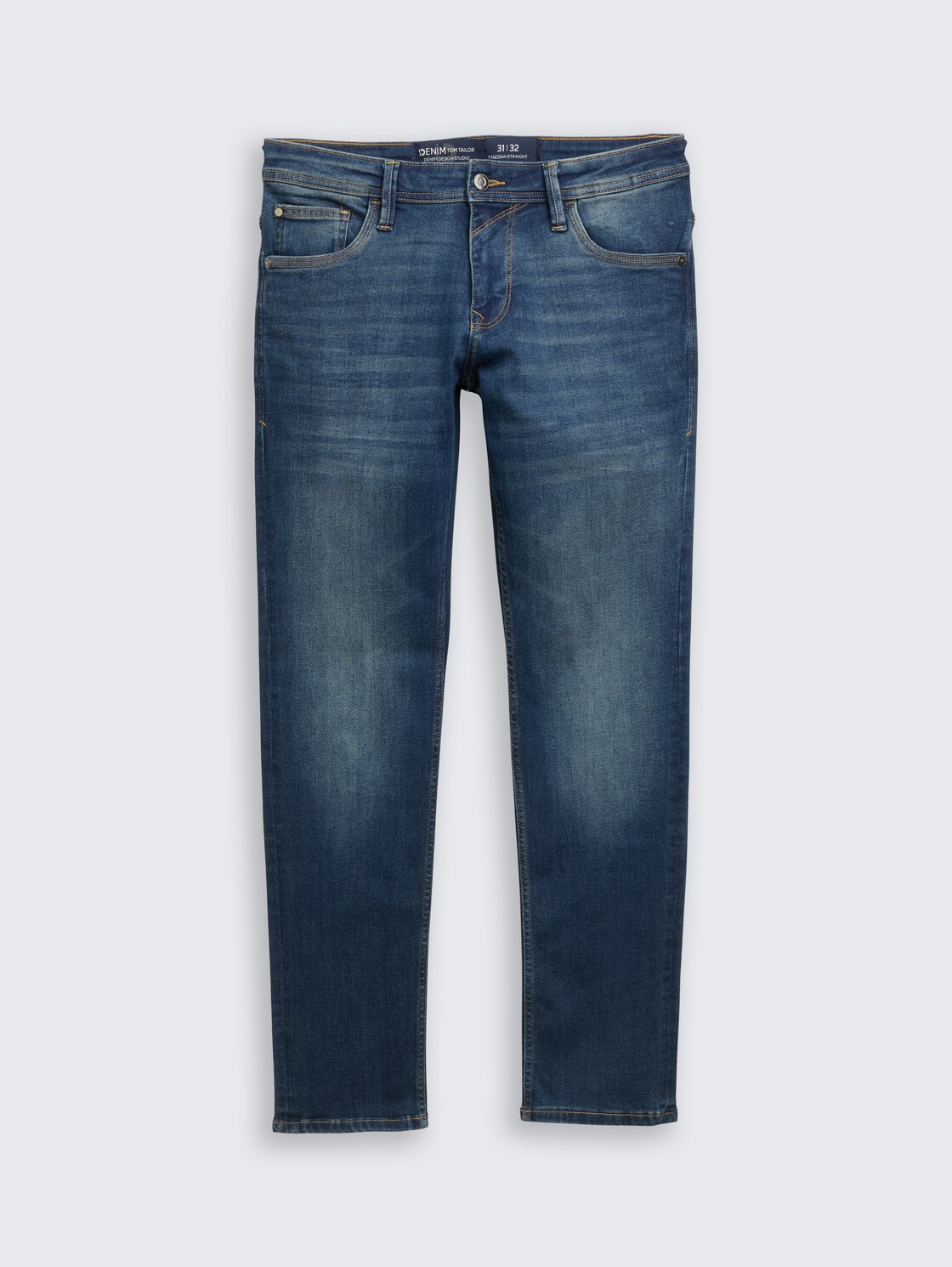 TTAEDAN STRAIGHT Jeans - Used Dark Stone Blue Denim - Vorder-Produkt-Ansicht