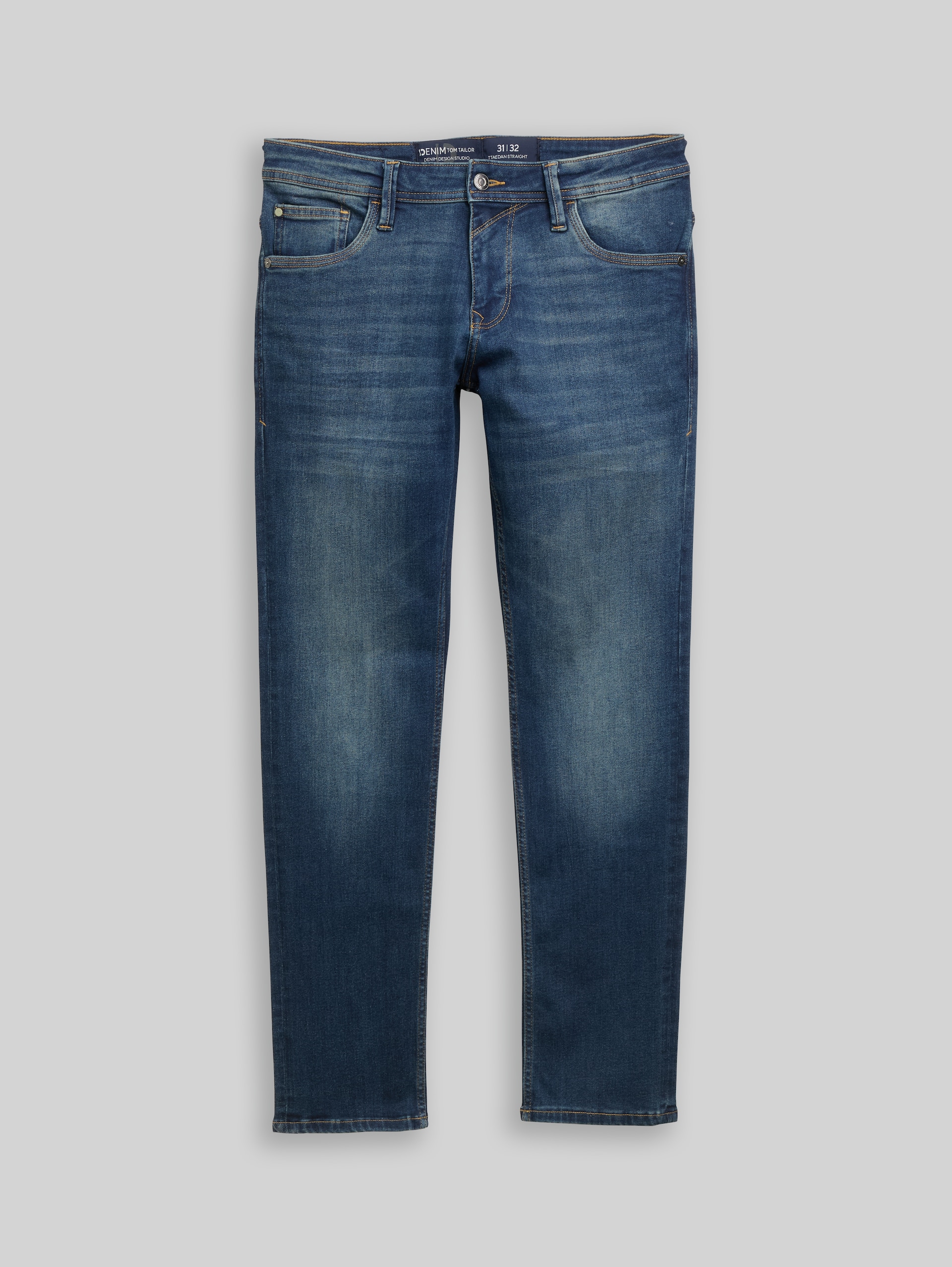 Jean TTAEDAN STRAIGHT - Used Dark Stone Blue Denim - Vue de face du produit