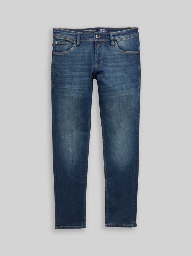 TTAEDAN STRAIGHT Jeans door Denim Male, Used Dark Stone Blue Denim