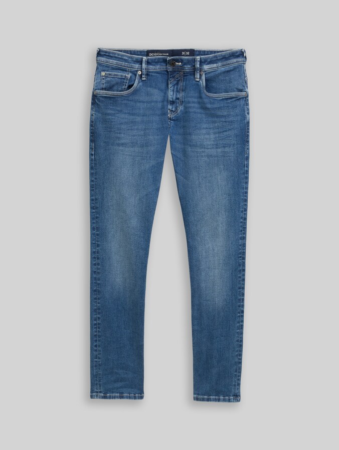 TTAEDAN STRAIGHT Jeans mit Stretch von Denim Male, Used Mid Stone Blue Denim