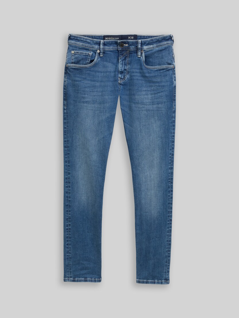 Jean TTAEDAN STRAIGHT stretch par Denim Male, Used Mid Stone Blue Denim