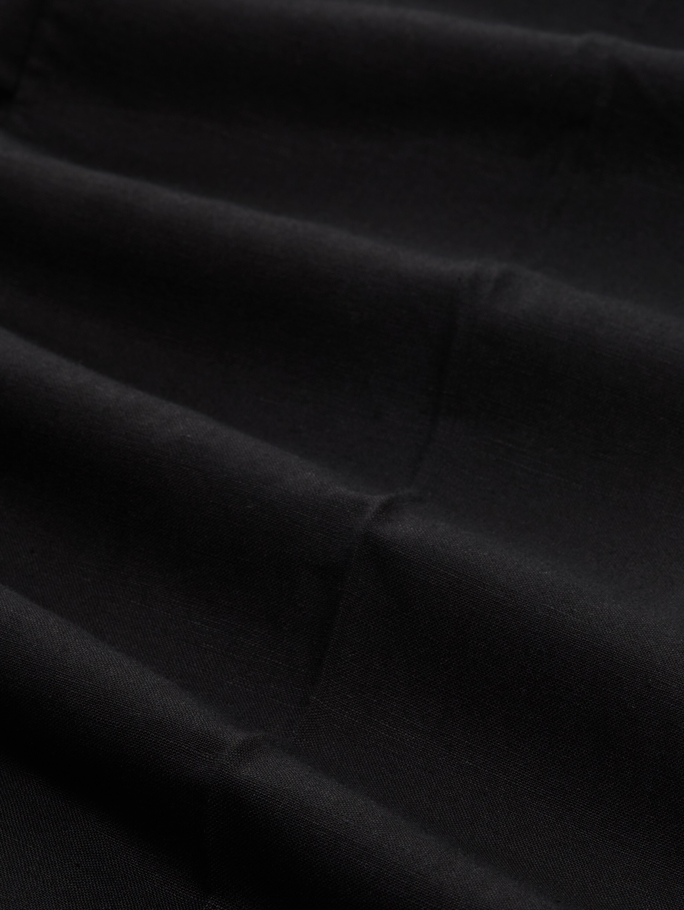 TTLEA Wide Leg Hose mit Leinenanteil - deep_black_1 - 