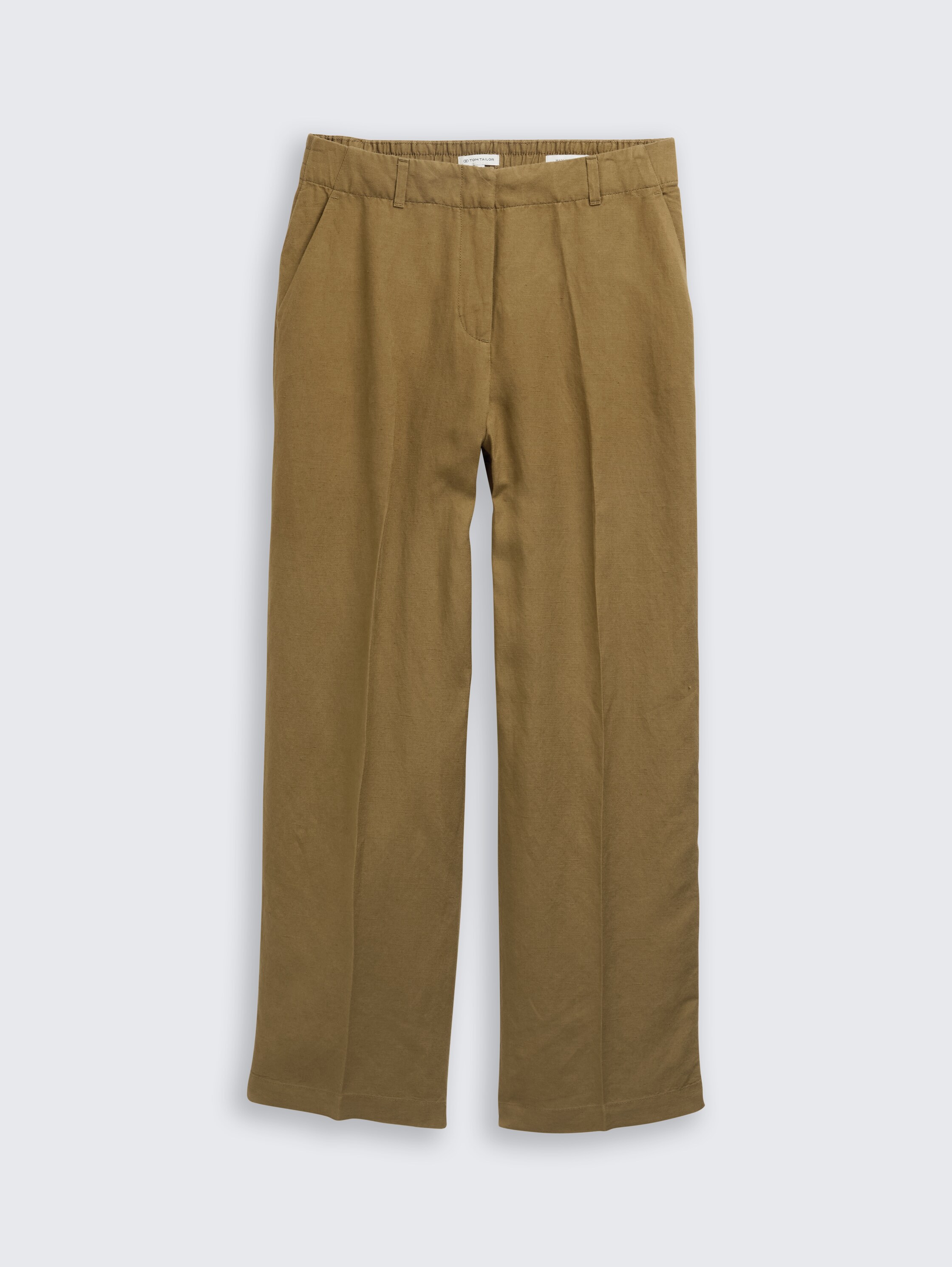 TTLEA Wide Leg Hose mit Leinenanteil - nutria_olive - 