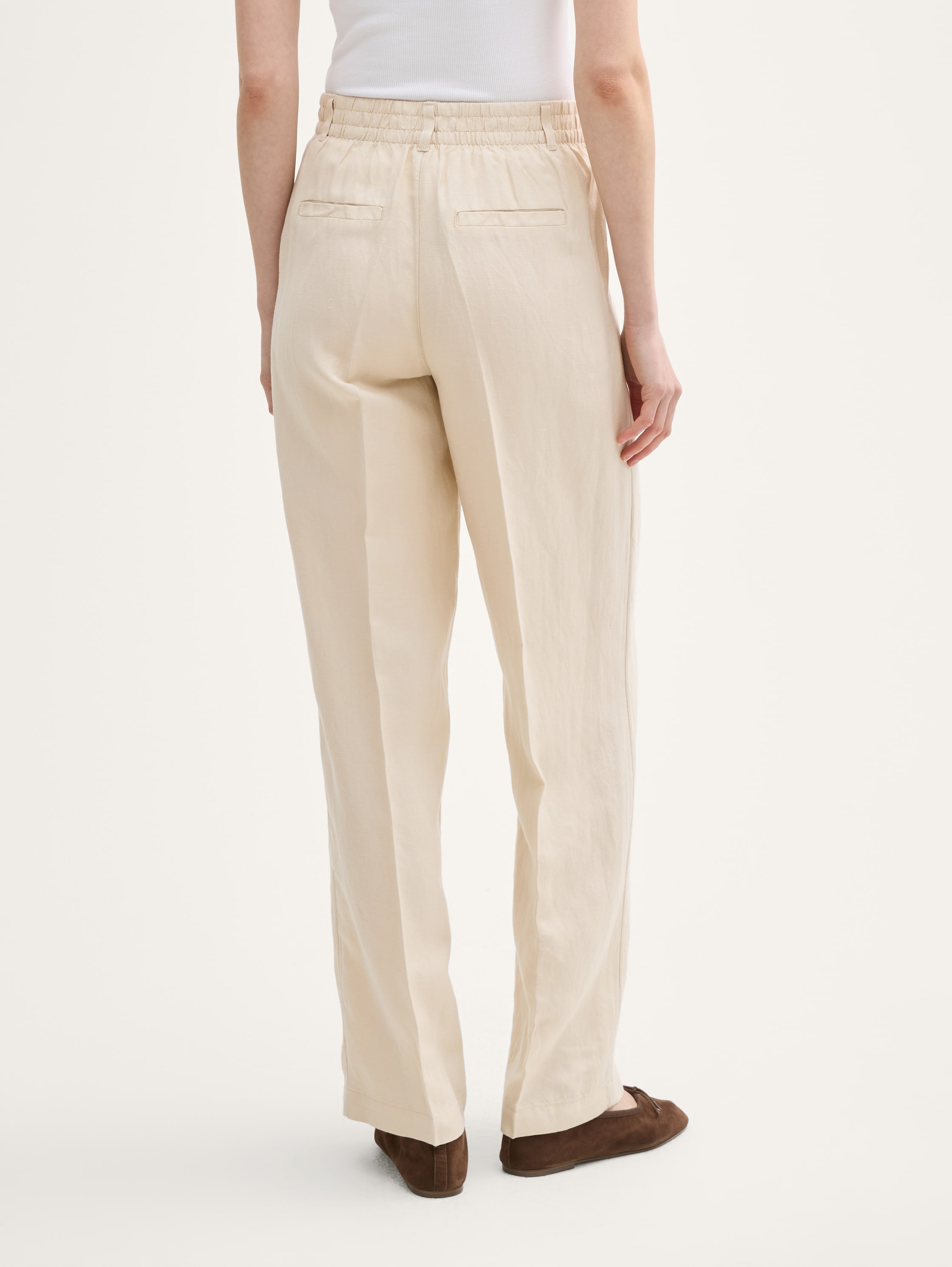 TTLEA Wide Leg Hose mit Leinenanteil - summer_beige - 