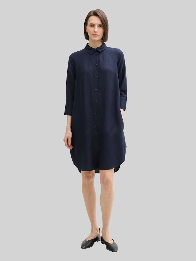 Blousejurk met linnen door Women, sky captain blue
