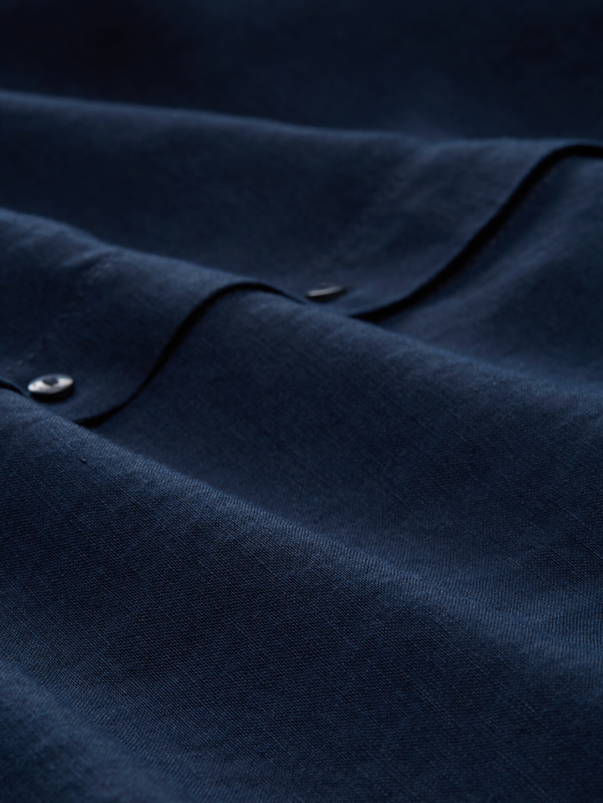 Blusenkleid mit Leinenanteil - sky captain blue - Material-Ansicht