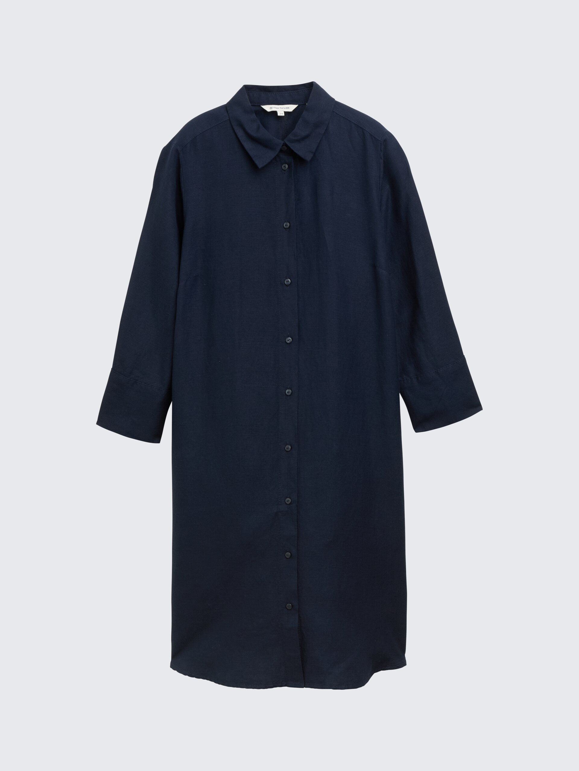 Blusenkleid mit Leinenanteil - sky captain blue - Vorder-Produkt-Ansicht