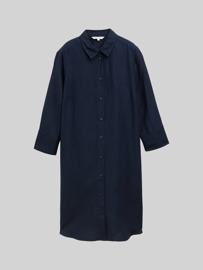 Blouse dress with linen by Women, sky captain blue