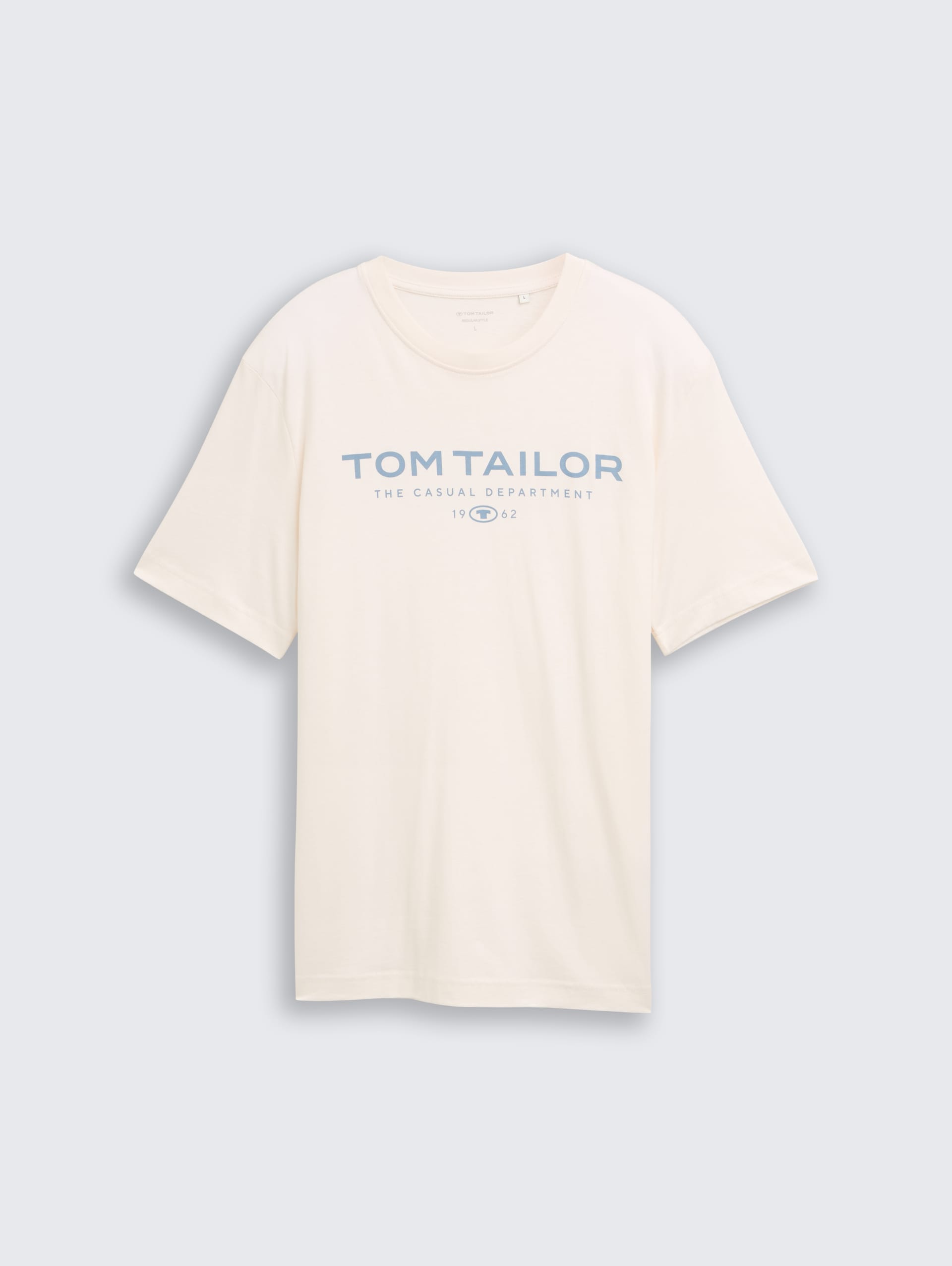 T-Shirt aus Baumwolle mit Logo-Print - Gardenia White - Vorder-Produkt-Ansicht