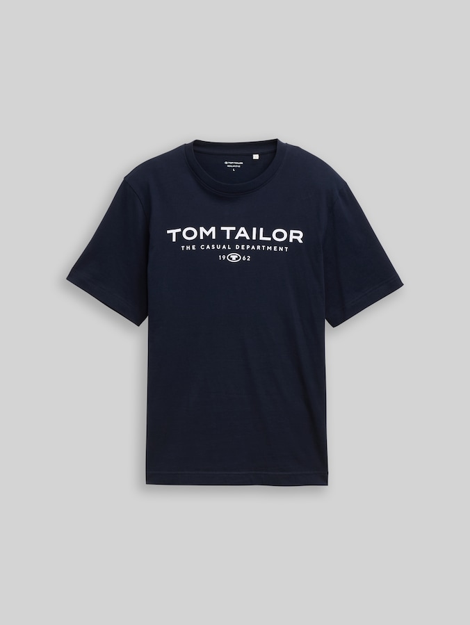T-shirt en coton avec logo imprimé par Men, sky captain blue