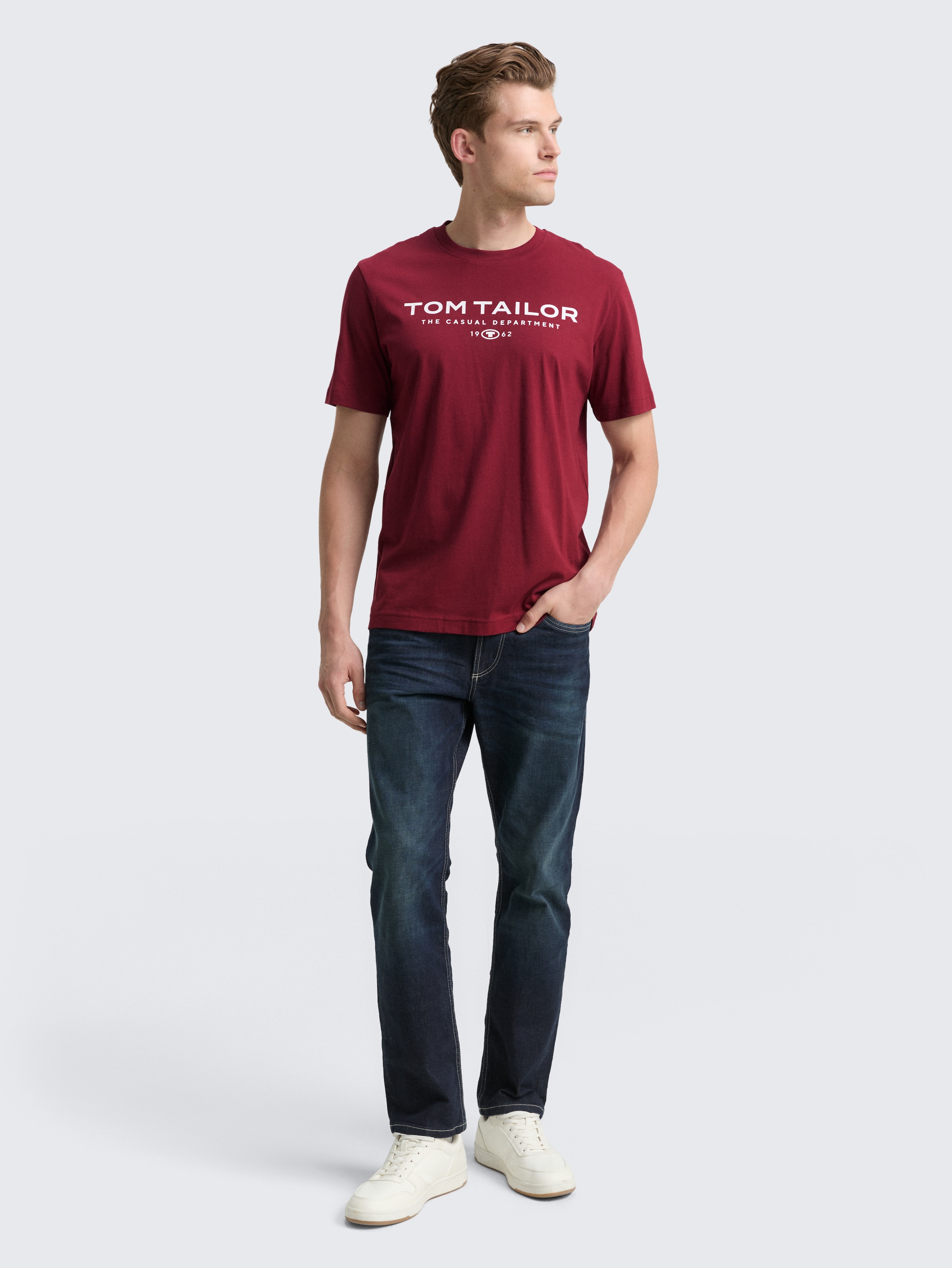 T-Shirt aus Baumwolle mit Logo-Print - cabarnet_bordeaux_red - 