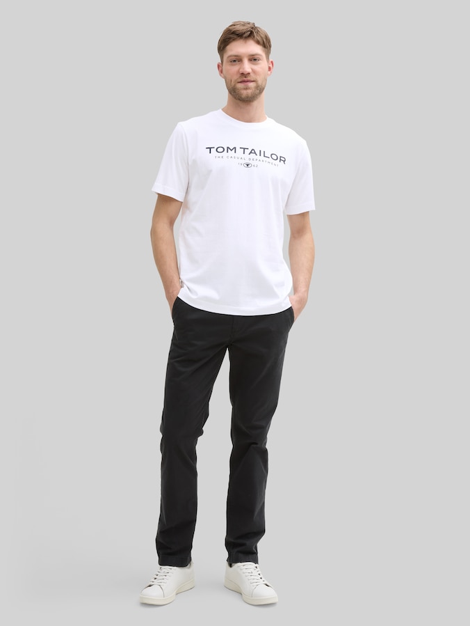 T-shirt en coton avec logo imprimé par Men, White