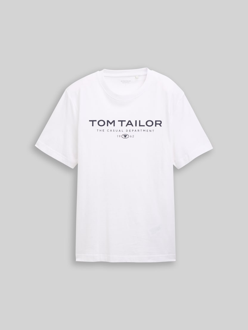 Cotton T-shirt with logo print by Men, White