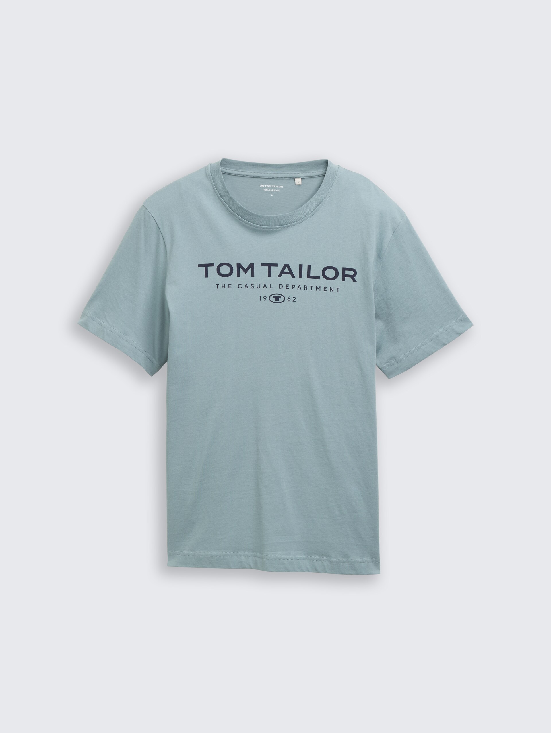 T-Shirt aus Baumwolle mit Logo-Print - grey mint - Vorder-Produkt-Ansicht
