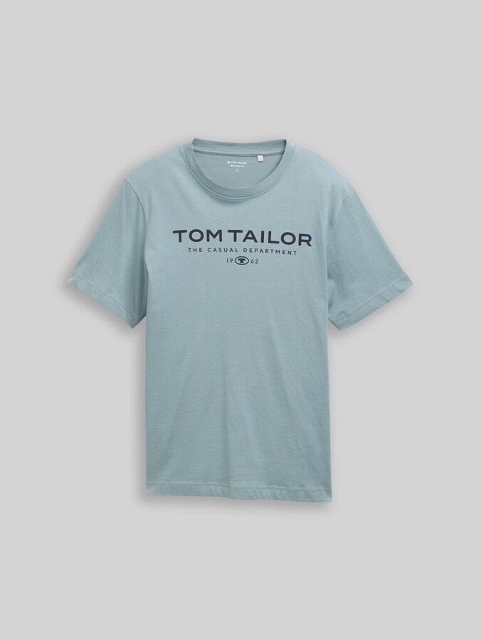 T-Shirt aus Baumwolle mit Logo-Print von Men, grey mint
