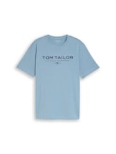 Nicht ausgewählt, T-Shirt aus Baumwolle mit Logo-Print von Tom Tailor, blau