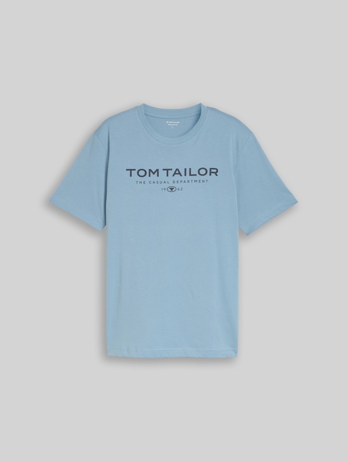 T-Shirt aus Baumwolle mit Logo-Print von Men, mountain spring blue