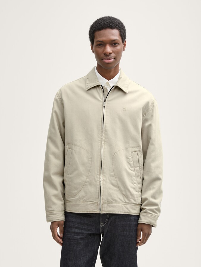 Relaxed Fit Jacke aus Baumwolle von Denim Male, beige abbey stone