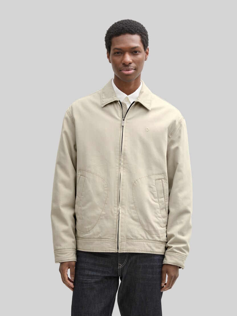 Relaxed Fit Jacke aus Baumwolle von Denim Male, beige abbey stone