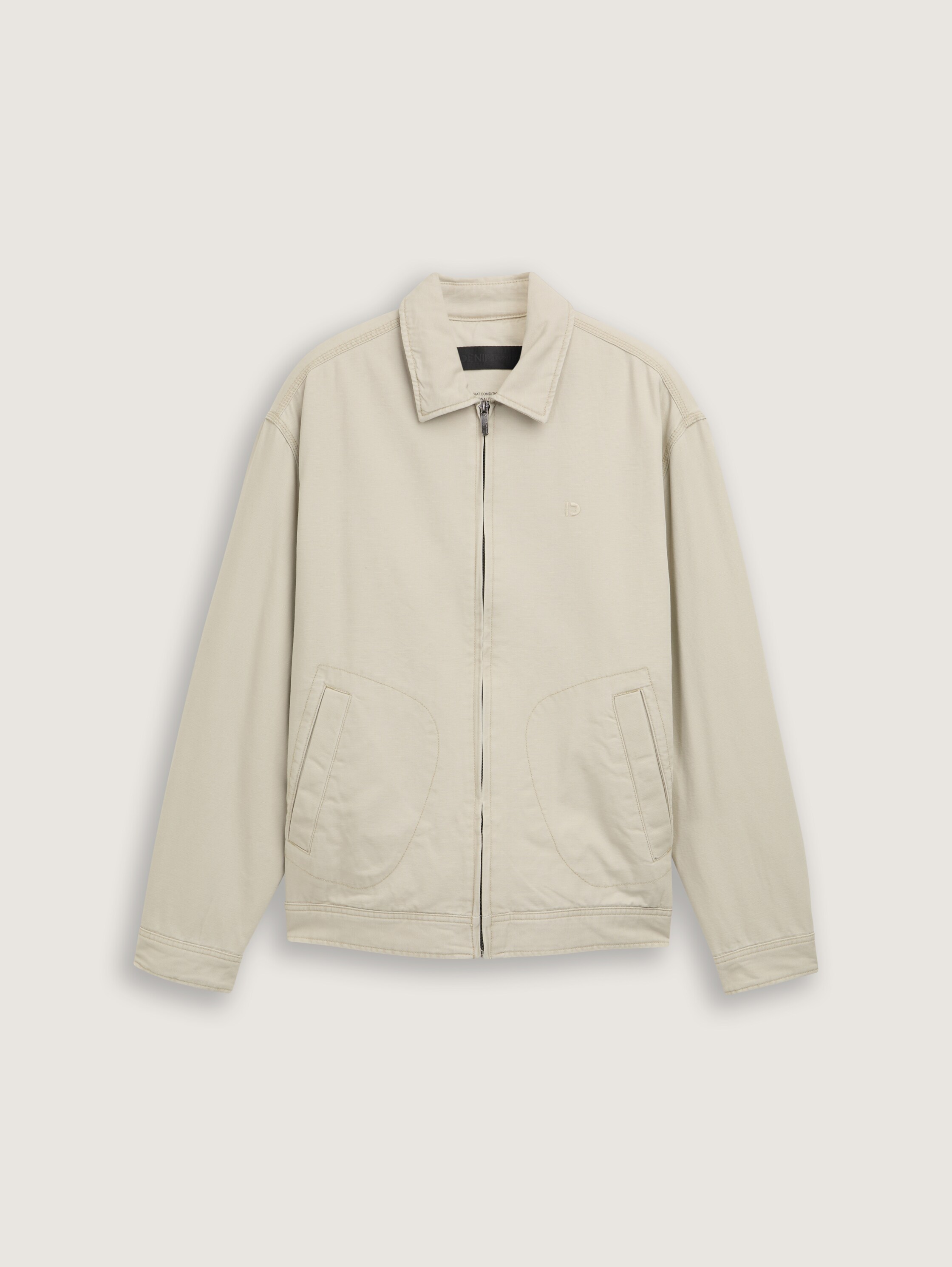 Relaxed katoenen jack - beige_abbey_stone - 