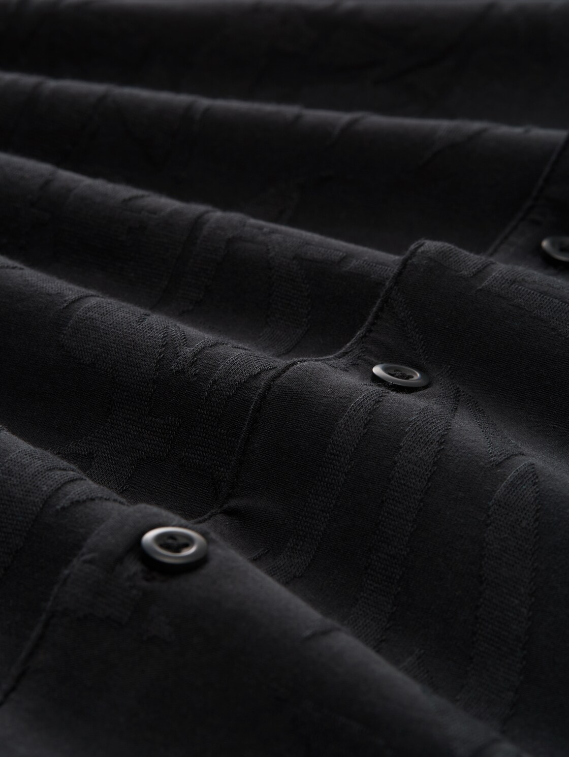 Relaxed Fit Resort Kurzarmhemd - black leaves jacquard - Material-Ansicht