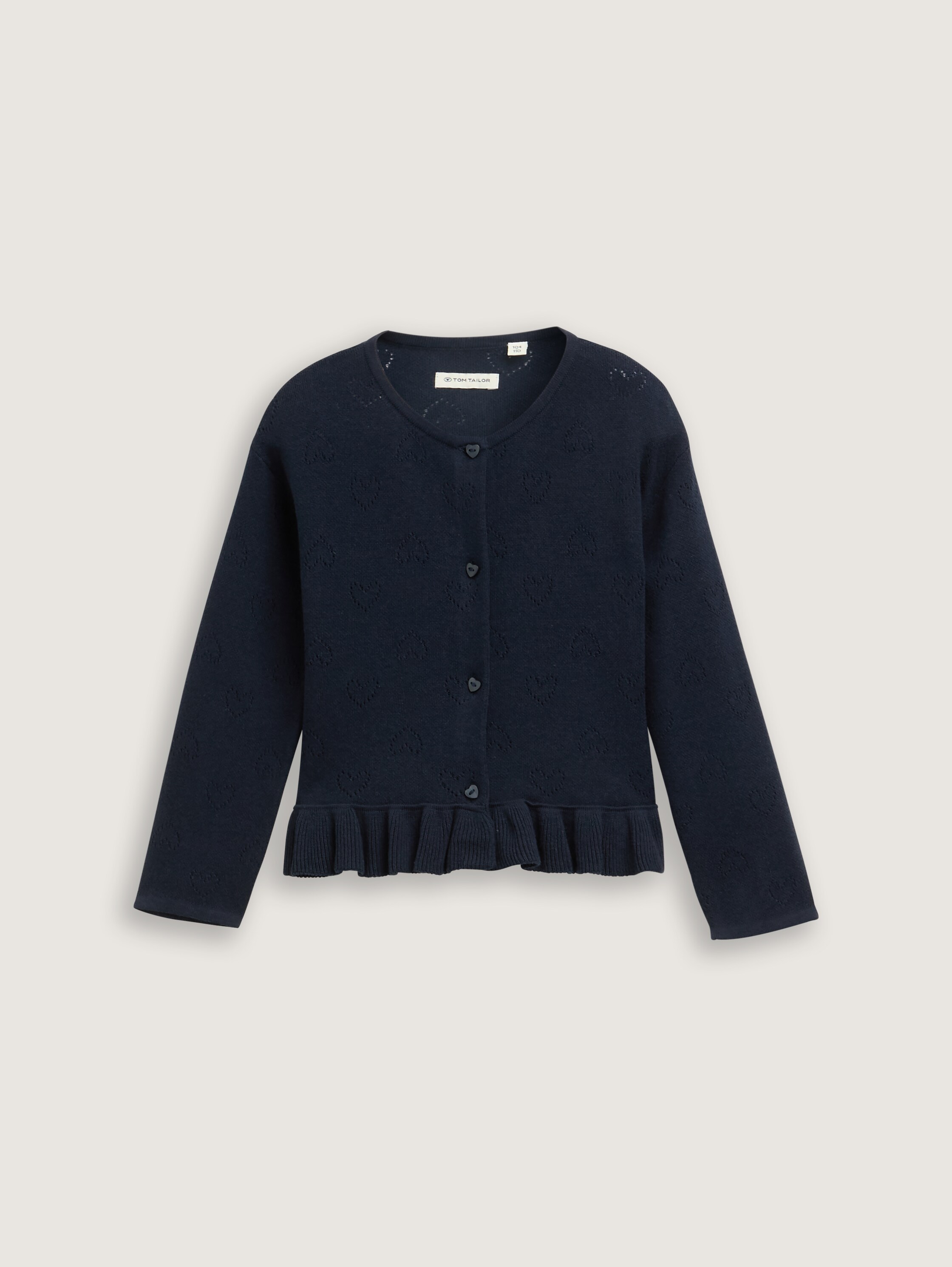 Ajour-Cardigan mit Herzmuster - 1
