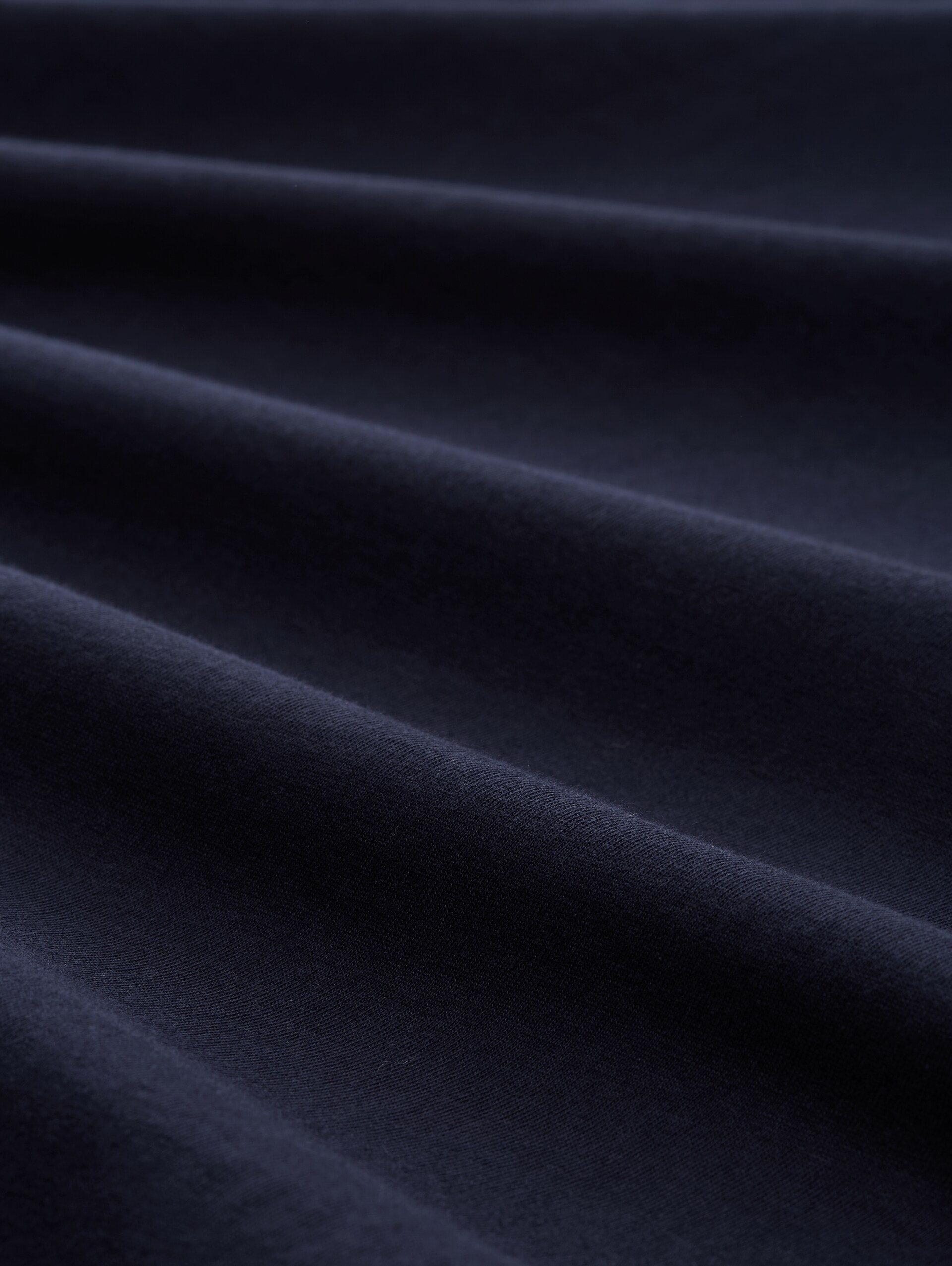 Basic T-shirt met geborduurd logo - Knitted Navy - Materiaalweergave
