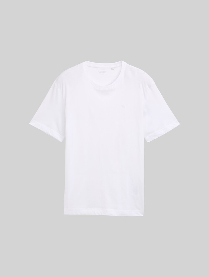 T-shirt basique avec logo brodé par Men, White