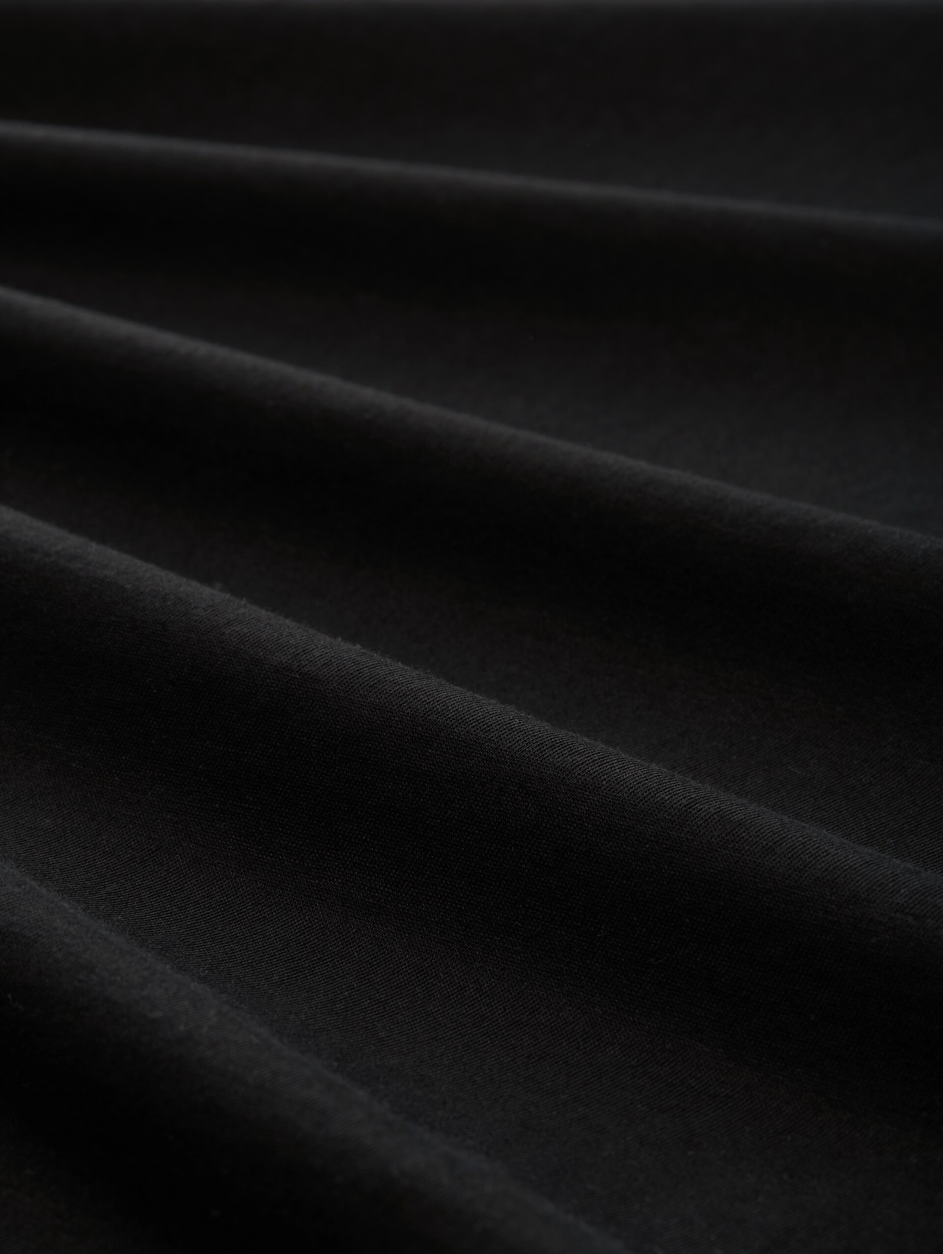 Basic T-shirt met geborduurd logo - Black - Materiaalweergave
