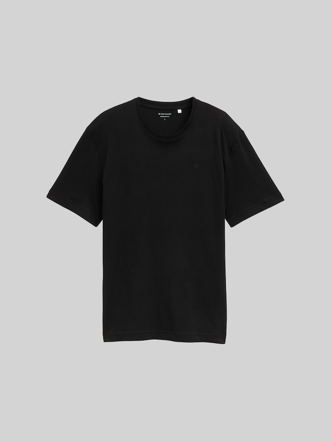 Basic T-Shirt mit Logo-Stickerei von Men, Black